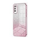 For Huawei Enjoy 20 Pro / Enjoy Z 5G Gradient Glitter Powder Electroplated Phone Case(Pink) - 1