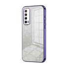 For Huawei Enjoy 20 SE / Y7a Gradient Glitter Powder Electroplated Phone Case(Purple) - 1