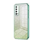 For Huawei Enjoy 20 SE / Y7a Gradient Glitter Powder Electroplated Phone Case(Green) - 1