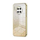 For Huawei Mate 30 Pro Gradient Glitter Powder Electroplated Phone Case(Gold) - 1