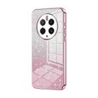 For Huawei Mate 50 Pro Gradient Glitter Powder Electroplated Phone Case(Pink) - 1