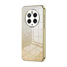 For Huawei Mate 50 Pro Gradient Glitter Powder Electroplated Phone Case(Gold) - 1