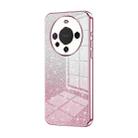 For Huawei Mate 60 Gradient Glitter Powder Electroplated Phone Case(Pink) - 1