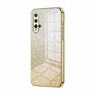 For Huawei nova 5 Gradient Glitter Powder Electroplated Phone Case(Gold) - 1