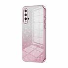 For Huawei nova 5 Pro Gradient Glitter Powder Electroplated Phone Case(Pink) - 1