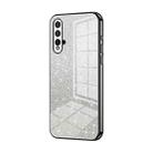 For Huawei nova 5 Pro Gradient Glitter Powder Electroplated Phone Case(Black) - 1