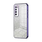 For Huawei nova 7 Gradient Glitter Powder Electroplated Phone Case(Purple) - 1