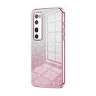For Huawei nova 7 Pro Gradient Glitter Powder Electroplated Phone Case(Pink) - 1