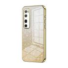 For Huawei nova 7 Pro Gradient Glitter Powder Electroplated Phone Case(Gold) - 1