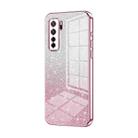 For Huawei nova 7 SE / P40 lite 5G Gradient Glitter Powder Electroplated Phone Case(Pink) - 1