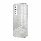 For Huawei nova 7 SE / P40 lite 5G Gradient Glitter Powder Electroplated Phone Case(Transparent) - 1