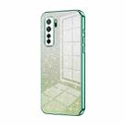 For Huawei nova 7 SE / P40 lite 5G Gradient Glitter Powder Electroplated Phone Case(Green) - 1