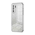 For Huawei nova 7 SE / P40 lite 5G Gradient Glitter Powder Electroplated Phone Case(Silver) - 1