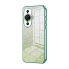 For Huawei nova 11 Gradient Glitter Powder Electroplated Phone Case(Green) - 1