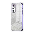 For Huawei P40 Gradient Glitter Powder Electroplated Phone Case(Purple) - 1