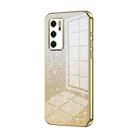 For Huawei P40 Gradient Glitter Powder Electroplated Phone Case(Gold) - 1