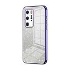 For Huawei P40 Pro Gradient Glitter Powder Electroplated Phone Case(Purple) - 1