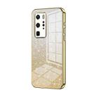 For Huawei P40 Pro Gradient Glitter Powder Electroplated Phone Case(Gold) - 1