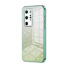 For Huawei P40 Pro Gradient Glitter Powder Electroplated Phone Case(Green) - 1