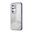 For Huawei P40 Pro+ Gradient Glitter Powder Electroplated Phone Case(Purple) - 1