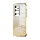 For Huawei P40 Pro+ Gradient Glitter Powder Electroplated Phone Case(Gold) - 1