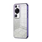 For Huawei P60 / P60 Pro Gradient Glitter Powder Electroplated Phone Case(Purple) - 1