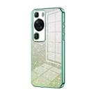 For Huawei P60 / P60 Pro Gradient Glitter Powder Electroplated Phone Case(Green) - 1