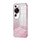 For Huawei P60 Art Gradient Glitter Powder Electroplated Phone Case(Pink) - 1
