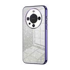 For Huawei Mate 60 Pro / 60 Pro+ Gradient Glitter Powder Electroplated Phone Case(Purple) - 1
