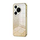 For Huawei Pura 70 Gradient Glitter Powder Electroplated Phone Case(Gold) - 1