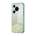 For Huawei Pura 70 Gradient Glitter Powder Electroplated Phone Case(Green) - 1