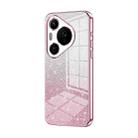 For Huawei Pura 70 Pro Gradient Glitter Powder Electroplated Phone Case(Pink) - 1