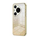 For Huawei Pura 70 Pro Gradient Glitter Powder Electroplated Phone Case(Gold) - 1