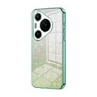 For Huawei Pura 70 Pro Gradient Glitter Powder Electroplated Phone Case(Green) - 1