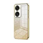 For Huawei nova 12 SE Gradient Glitter Powder Electroplated Phone Case(Gold) - 1