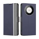 For Huawei Mate 60 Pro / Pro+ Twill Texture Side Button Leather Phone Case(Blue) - 1