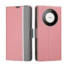 For Huawei Mate 60 Pro / Pro+ Twill Texture Side Button Leather Phone Case(Pink) - 1