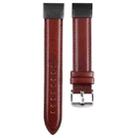 For Garmin Fenix 7 22mm Plain Weave Genuine Leather Watch Band(Wine Red) - 1