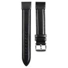 For Garmin Fenix 7 22mm Plain Weave Genuine Leather Watch Band(Black) - 1