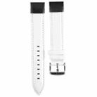 For Garmin Fenix 7S 20mm  Bamboo Joint Texture Genuine Leather Watch Band(White) - 1