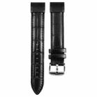 For Garmin Fenix 7S 20mm  Bamboo Joint Texture Genuine Leather Watch Band(Bamboo Black) - 1
