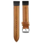 For Garmin Fenix 7X 26mm Plain Weave Genuine Leather Watch Band(Brown) - 1