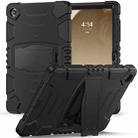 For Samsung Galaxy Tab A9+ / X210 PC Hybrid Silicone Tablet Case with Holder(Black) - 1
