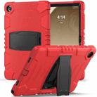 For Samsung Galaxy Tab A9+ / X210 PC Hybrid Silicone Tablet Case with Holder(Red) - 1