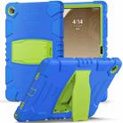 For Samsung Galaxy Tab A9+ / X210 PC Hybrid Silicone Tablet Case with Holder(Blue Lime) - 1