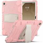 For Samsung Galaxy Tab A9+ / X210 PC Hybrid Silicone Tablet Case with Holder(Cherry Blossoms Pink) - 1