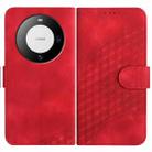 For Huawei Mate 60 Pro YX0060 Elephant Head Embossed Phone Leather Case with Lanyard(Red) - 1