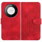 For Huawei Mate 60 YX0060 Elephant Head Embossed Phone Leather Case with Lanyard(Red) - 1
