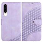 For Huawei P30 YX0060 Elephant Head Embossed Phone Leather Case with Lanyard(Light Purple) - 1