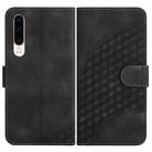 For Huawei P30 YX0060 Elephant Head Embossed Phone Leather Case with Lanyard(Black) - 1